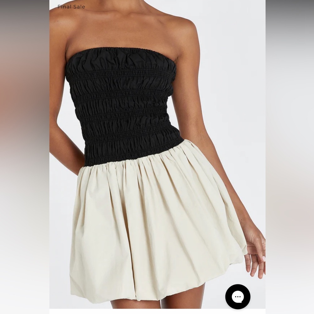 DISSH Black and Cream Strapless Mini Dress - Picture 14 of 14